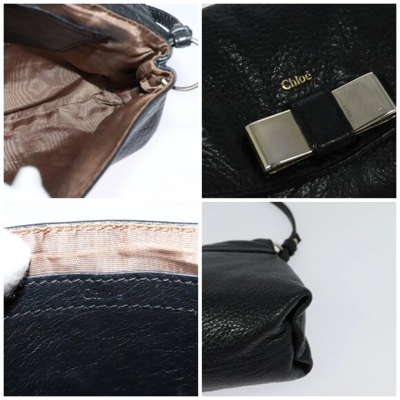 Chloe Elsie Hand Bag Leather 2way Black - Picture 12 of 14